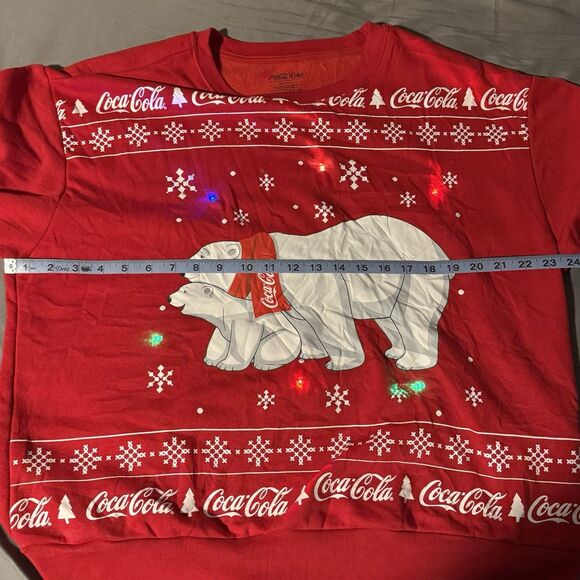 Christmas Coca Cola Polar Bear Light Up Christmas Sweatshirt XL - Picture 6 of 10